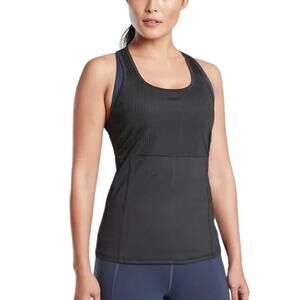 Athleta Vitality Rib Tank Top Supersonic Sleeveless Workout Black Size Large